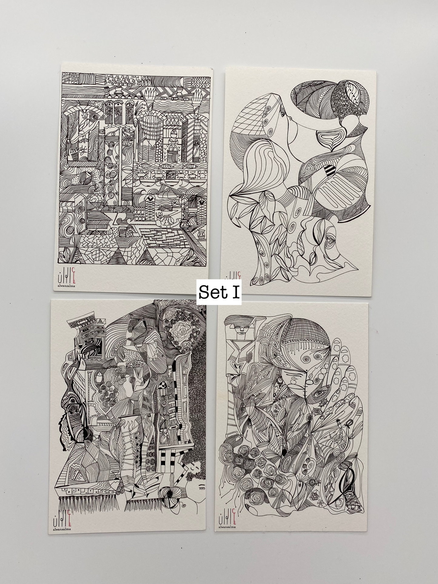 Postcards - Set of 4 - Original Artwork (Various Options)
