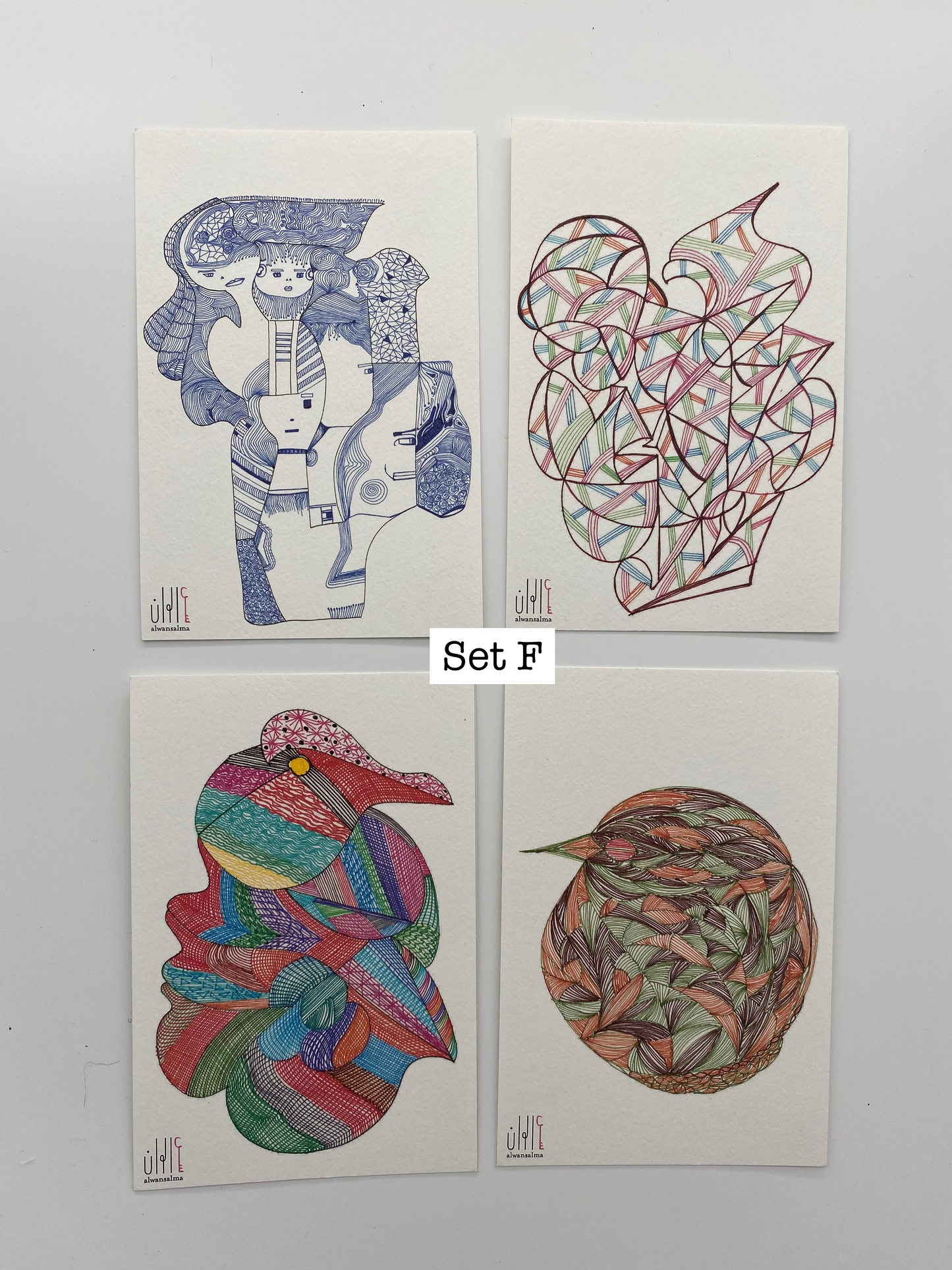 Postcards - Set of 4 - Original Artwork (Various Options)