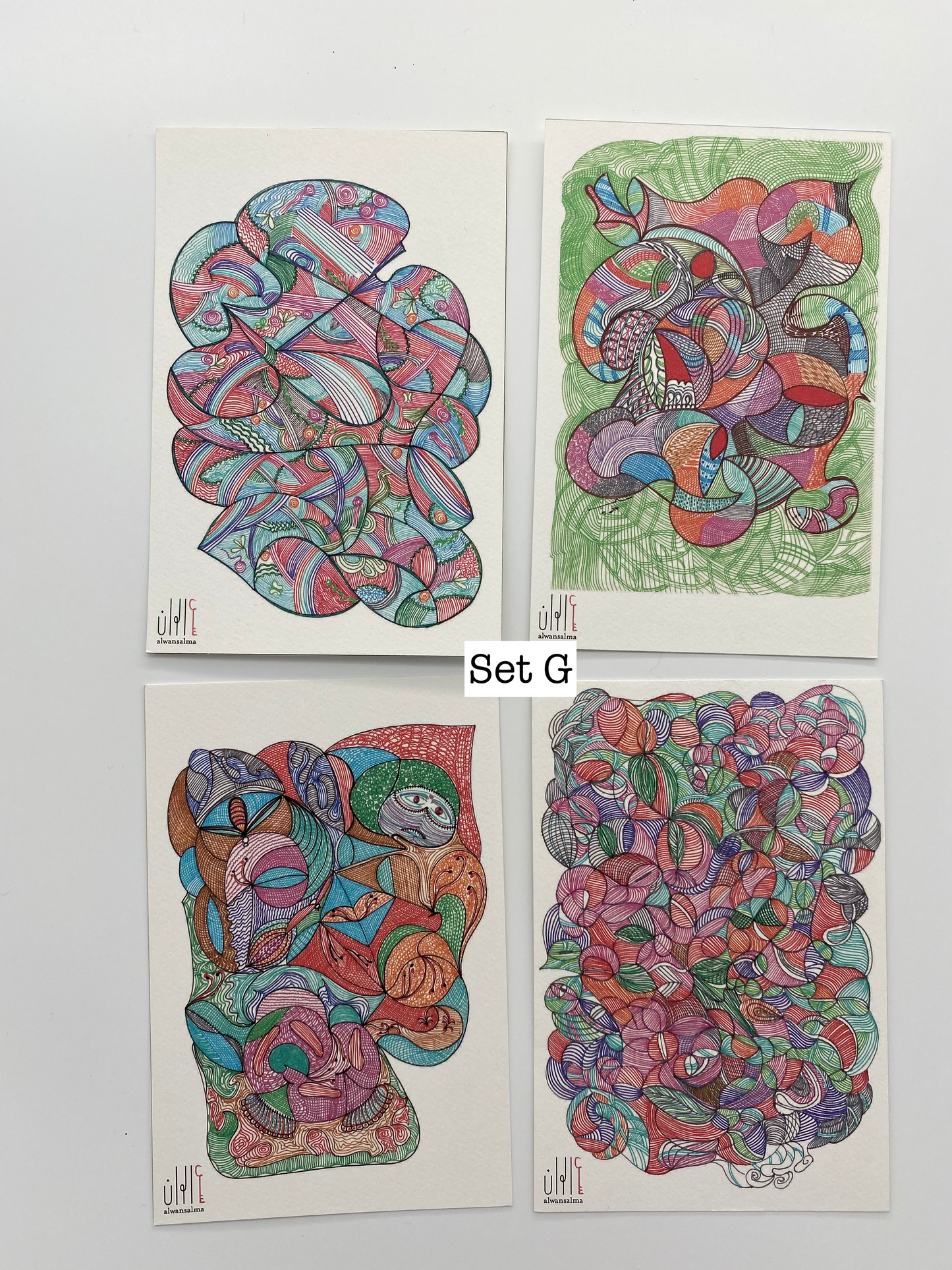 Postcards - Set of 4 - Original Artwork (Various Options)