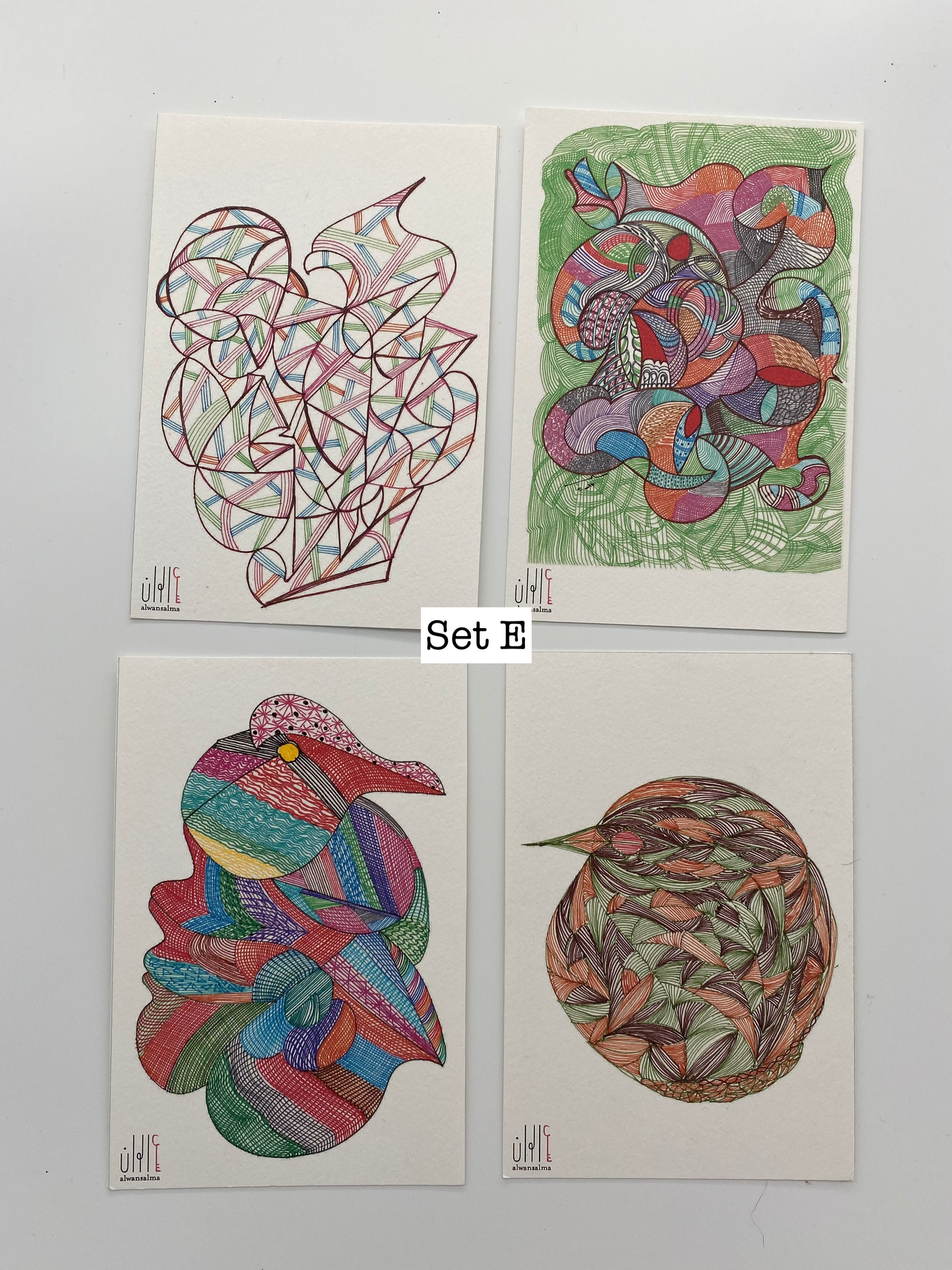 Postcards - Set of 4 - Original Artwork (Various Options)