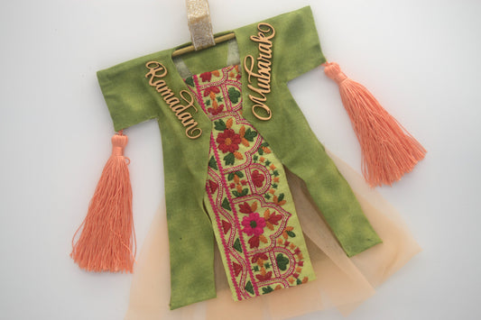 Kaftan-shaped Ramadan Hanging Decoration - RAMADAN HOME DECOR - Green Floral