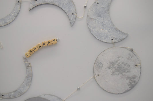 Ramadan Hanging Decoration - RAMADAN HOME DECOR Moon Crescent Beads Pompom