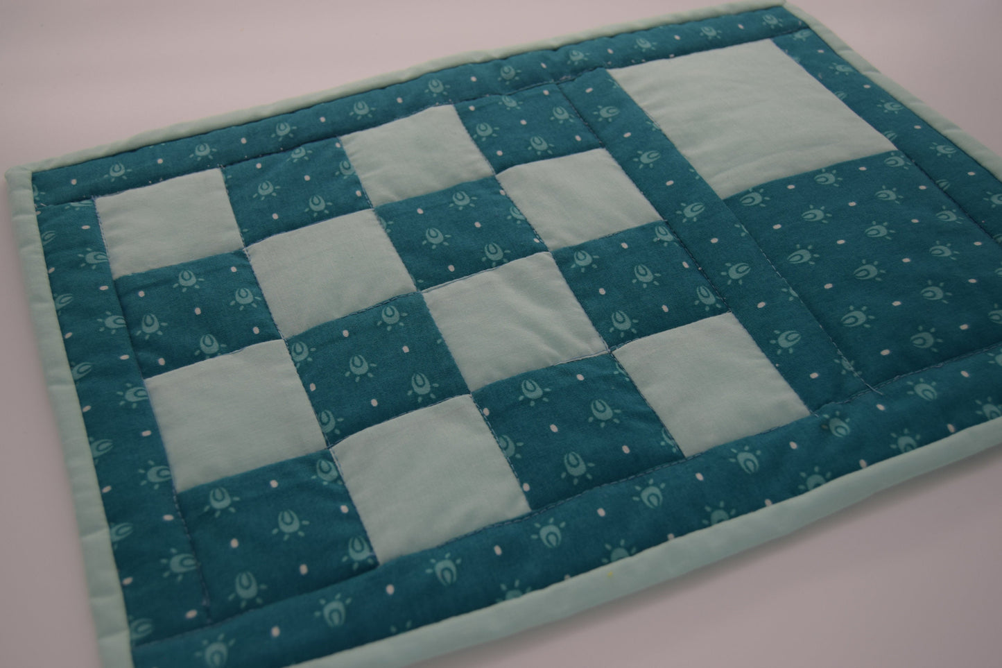 Patchwork Mug Rug - Turquoise