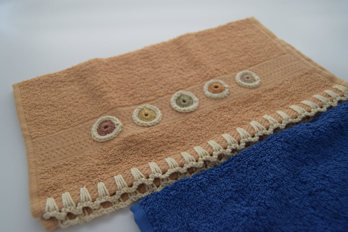 Embroidered Hand Towel - Hand Towel with Colorful Circles
