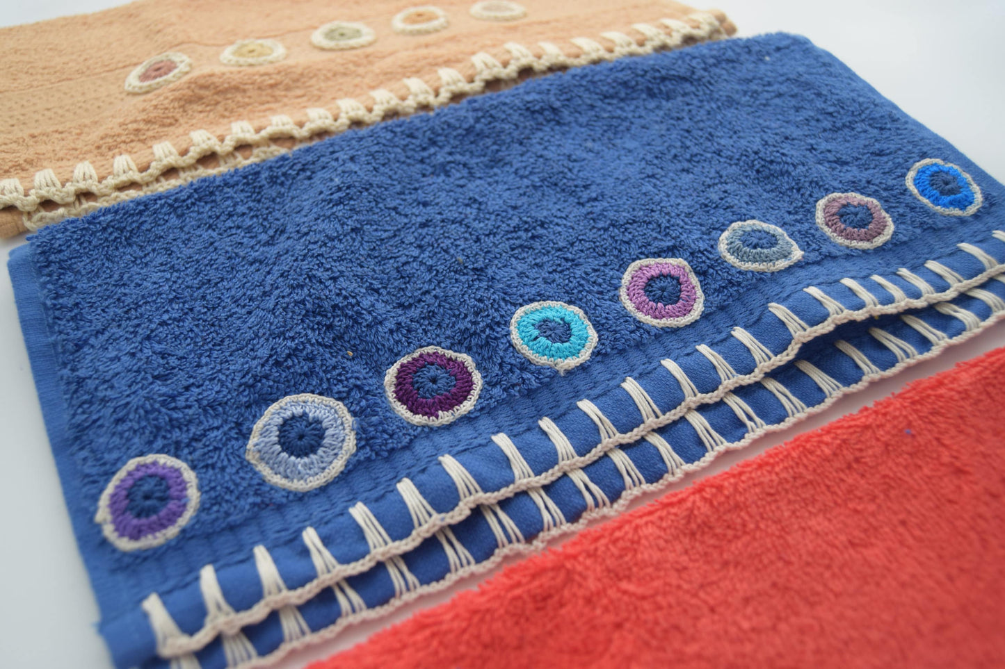 Embroidered Hand Towel - Hand Towel with Colorful Circles