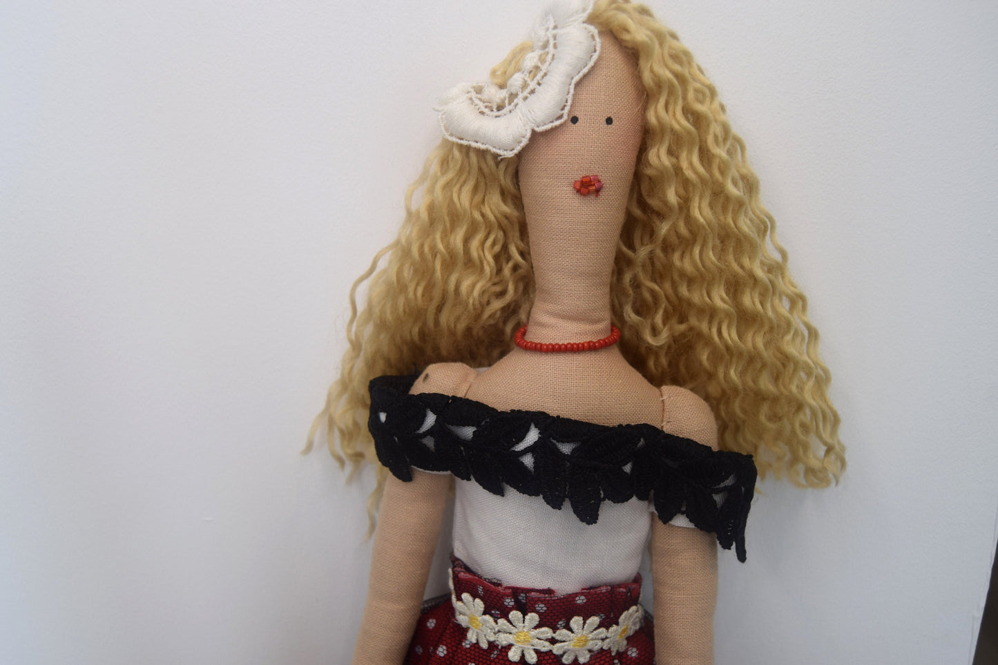 Handmade Fabric Doll - Ms. Daisy