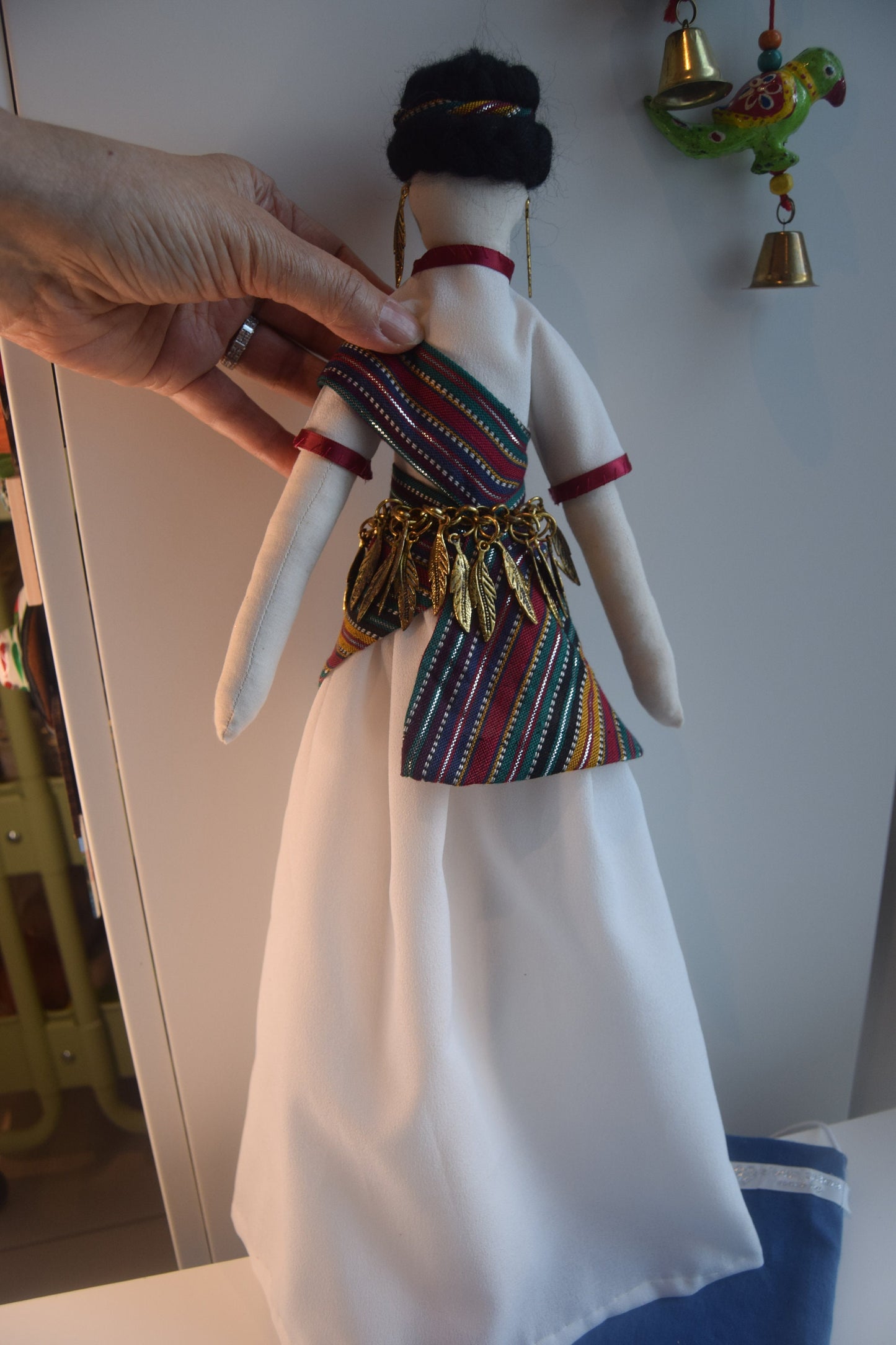 Handmade Fabric Doll - White Dress