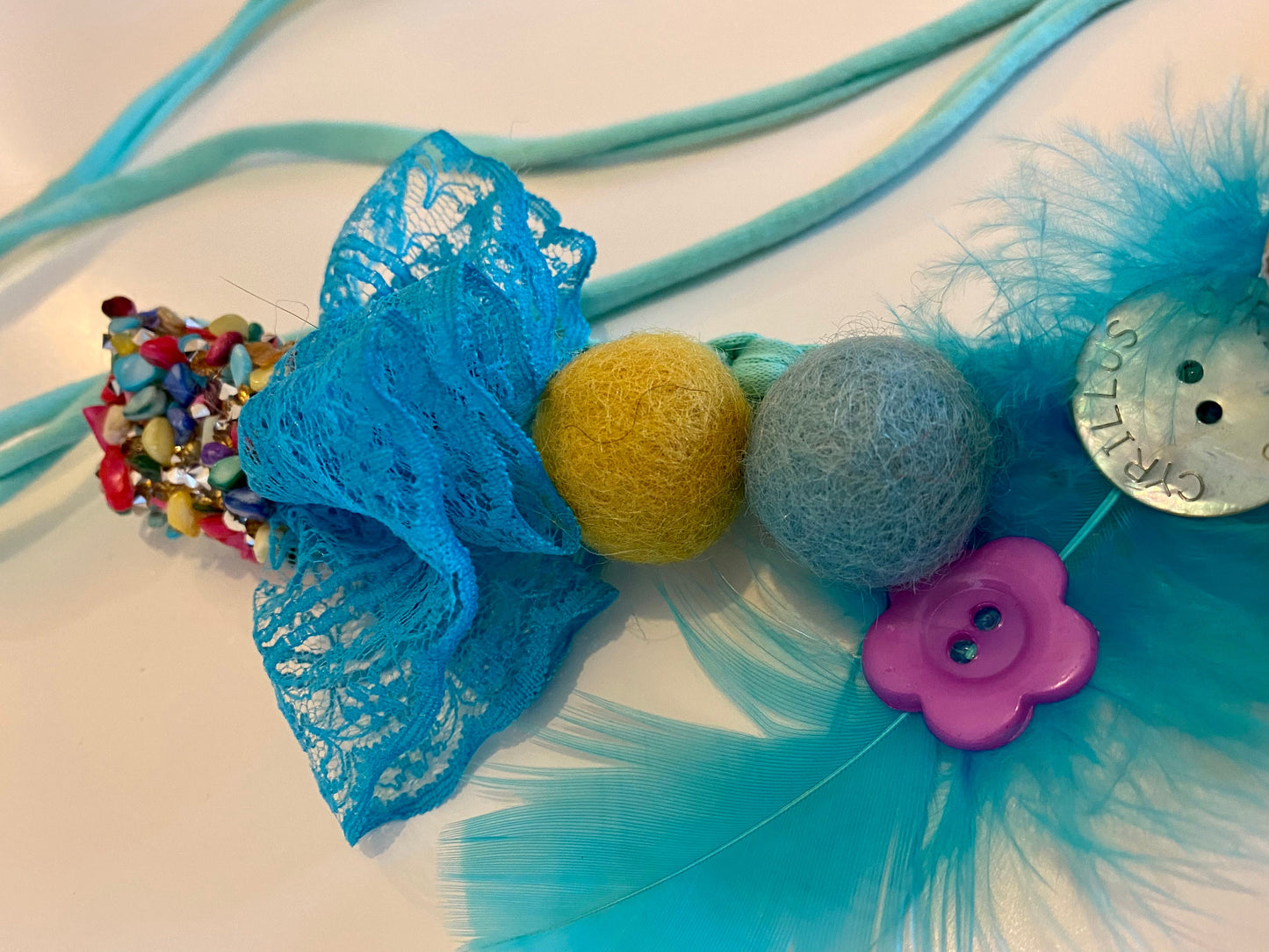 Fabric Necklace - Seamstress, Sewing, Fabric, Thread, T-Shirt Yarn, Handmade