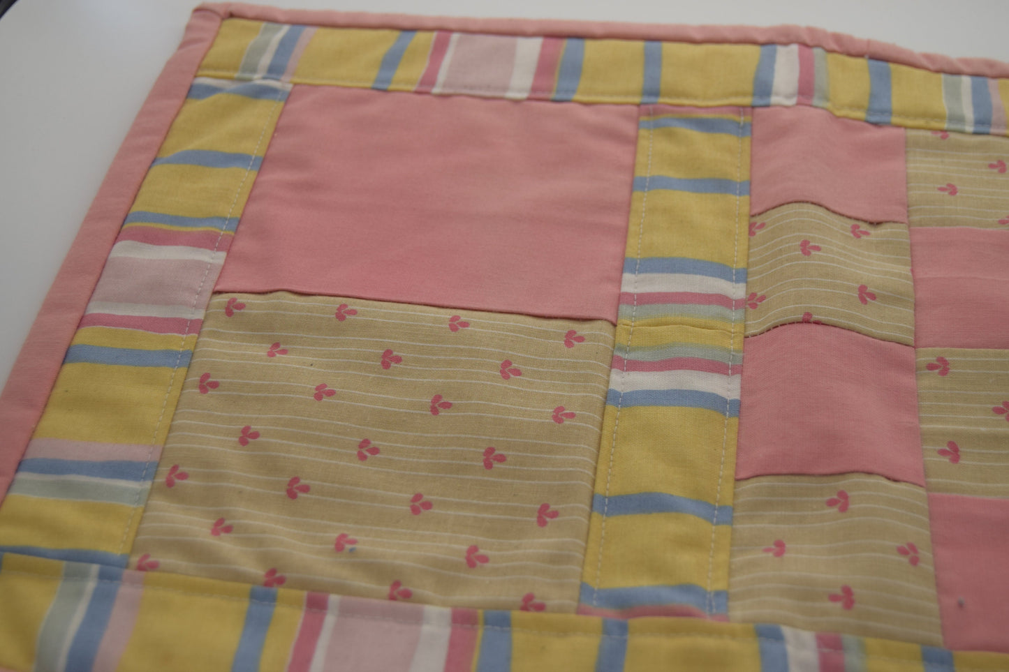Patchwork Placemat - Pink, Yellow and Blue Pattern