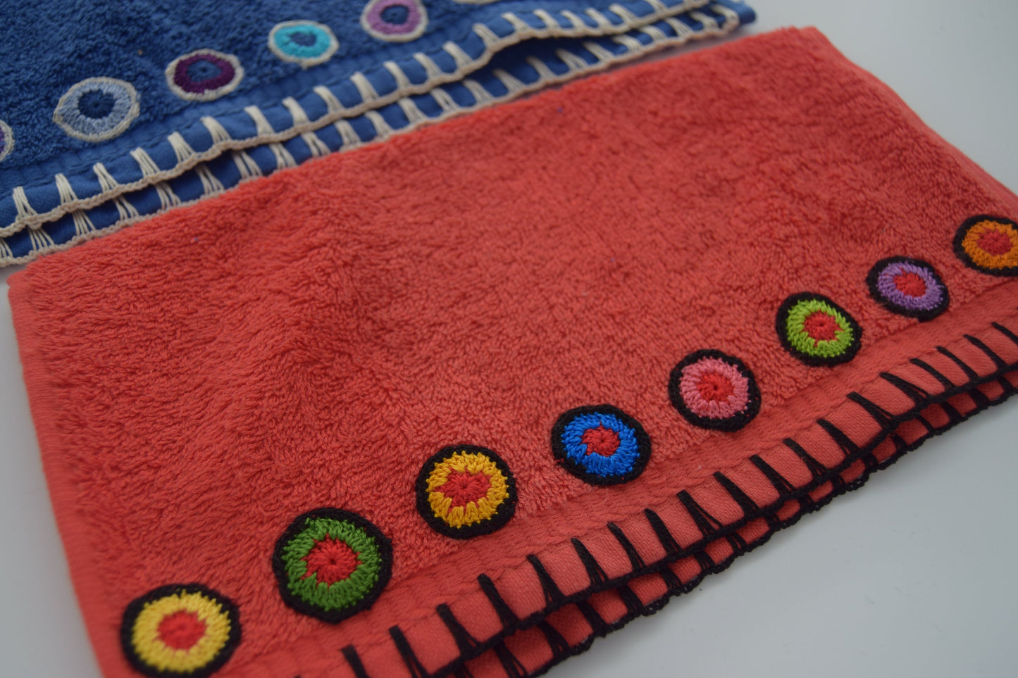 Embroidered Hand Towel - Hand Towel with Colorful Circles